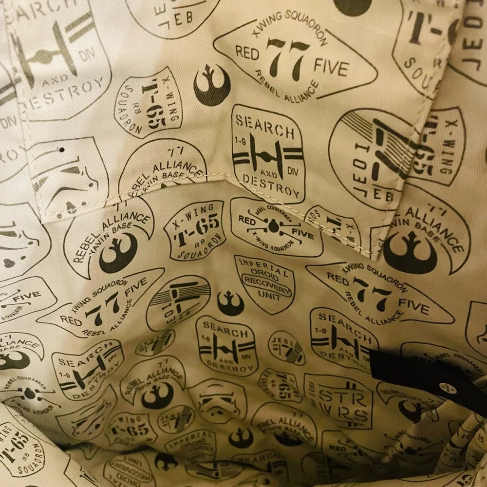 Loungefly Star Wars Rebel Olive Green Canvas Backpack with Brown Accents - Picture 8 of 13